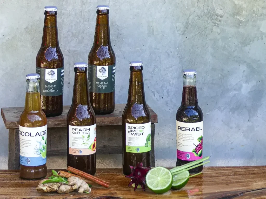 Hand crafted soft drinks selection